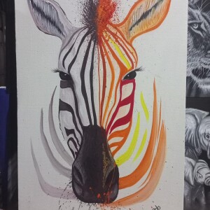 Zebra ( Punda milia) painting